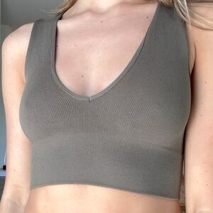 By Together Olive Green Sports Bra